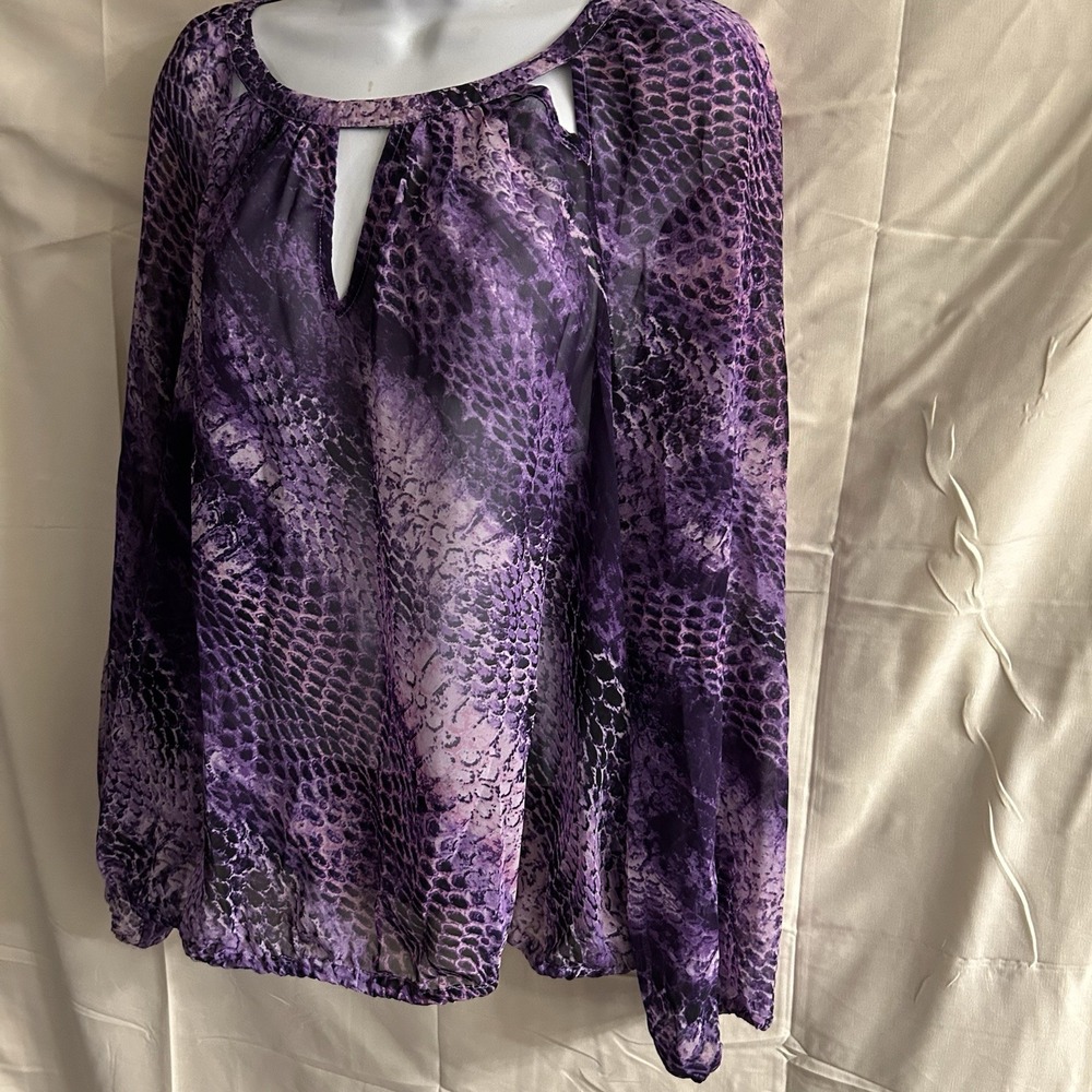 Large Jennifer Lopez Purple Snake Print Peep Top #1893*8 (JFT) - Picture 6 of 11